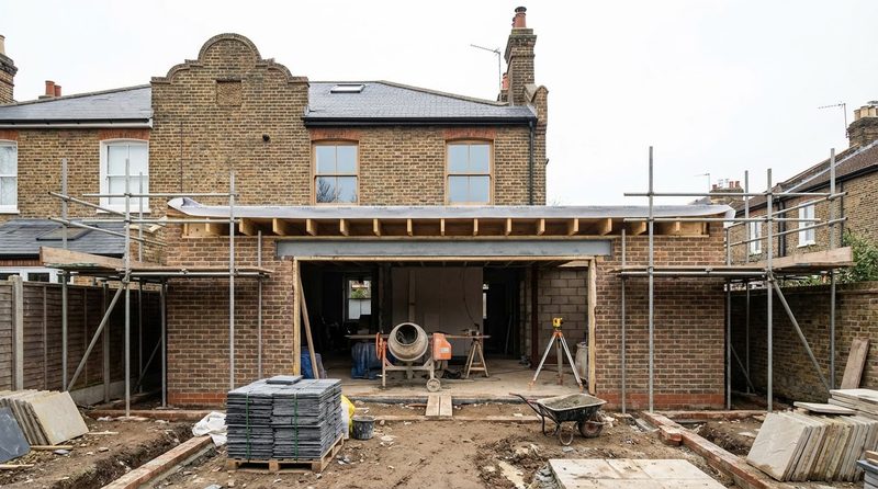 Completed rear extension viewed from the garden