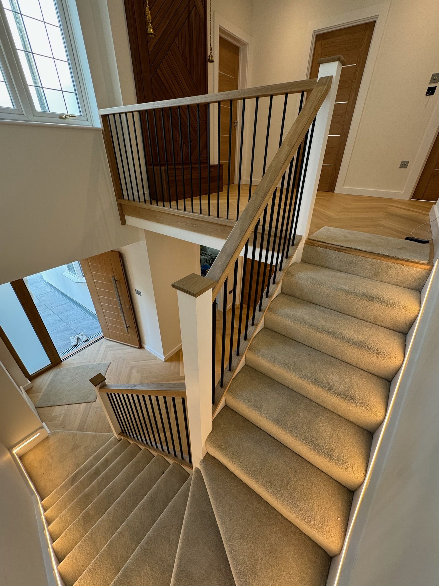 Dunstan Road Golders Green — staircase with LED lighting detail after renovation