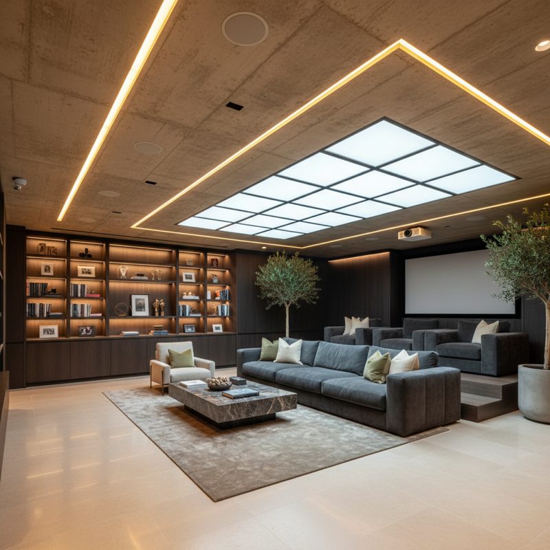 Luxury basement conversion with natural light wells in London